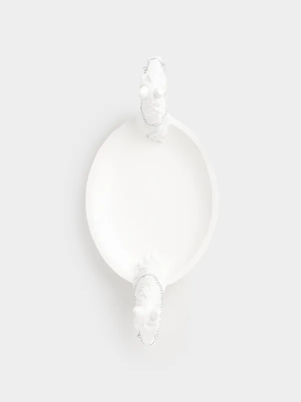 Блюдо декоративное, 34x16x12 см, полирезин, бело-серебристое, Кони, Horses, image-4