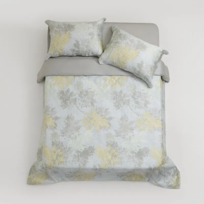 КПБ евро, тенсель 300 ТС, серо-ментоловый, Ветви, Tencel