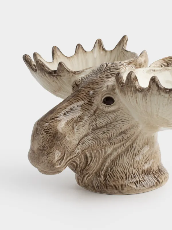 Менажница, 32х16 см, 2 отд, керамика, молочно-коричневая, Лось, Moose story, image-2