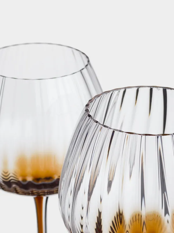 Бокал для вина, 440 мл, 2 шт, стекло, коричневый градиент, Felino, image-3