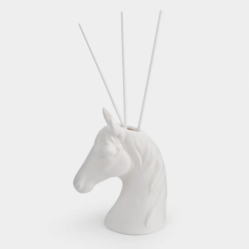 Ароматический диффузор, 100 мл, керамика, белый, Sandalwood musk, Лошадь, Horse white
