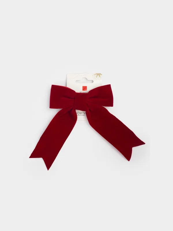 Украшение декоративное, 15х18 см, на клипсе, Бант, Bow velvet, image-4