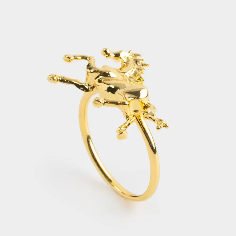 Кольцо для салфеток, 4 см, металл, золотистое, Конь, Horse gold