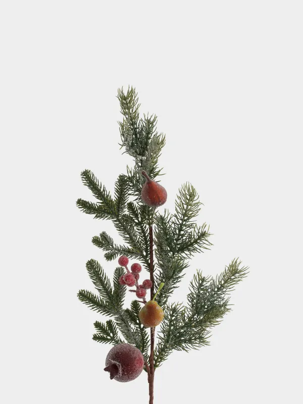 Ветка декоративная, 66 см, Фрукты и ягоды, Conifer fruit, image-1