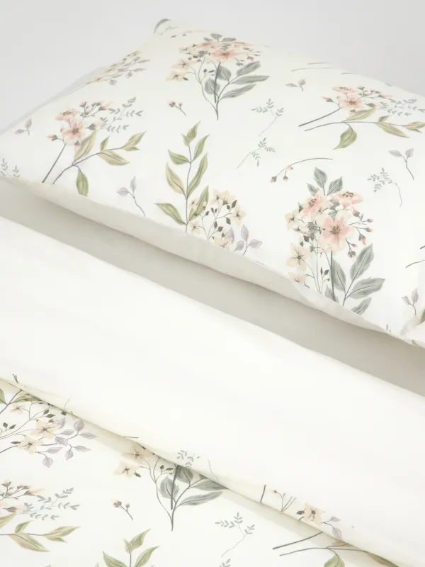 КПБ евро, сатин 205 ТС, желто-белый, Ветви, Satin, image-3