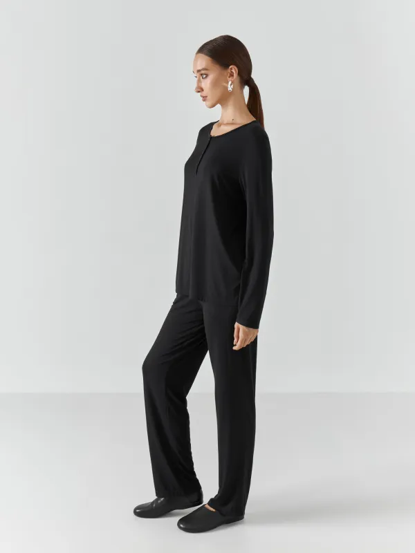 Брюки домашние, черные, Kelsey, image-2