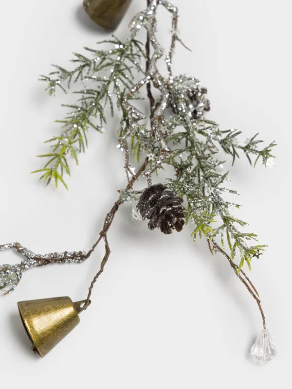 Гирлянда декоративная, 1,2 м, Заснеженная хвоя, Conifer crystal decor, image-2