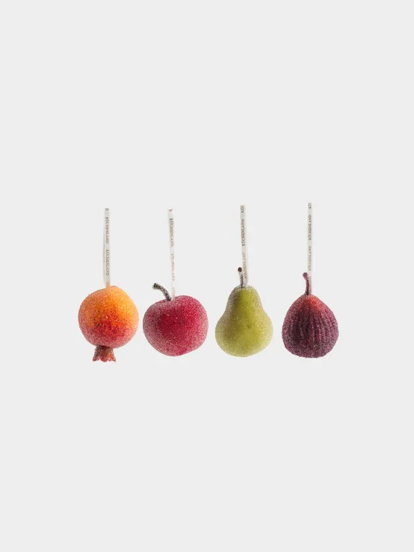 Набор елочных игрушек, 9 см, 4 шт, Фрукты, Fruits, image-0