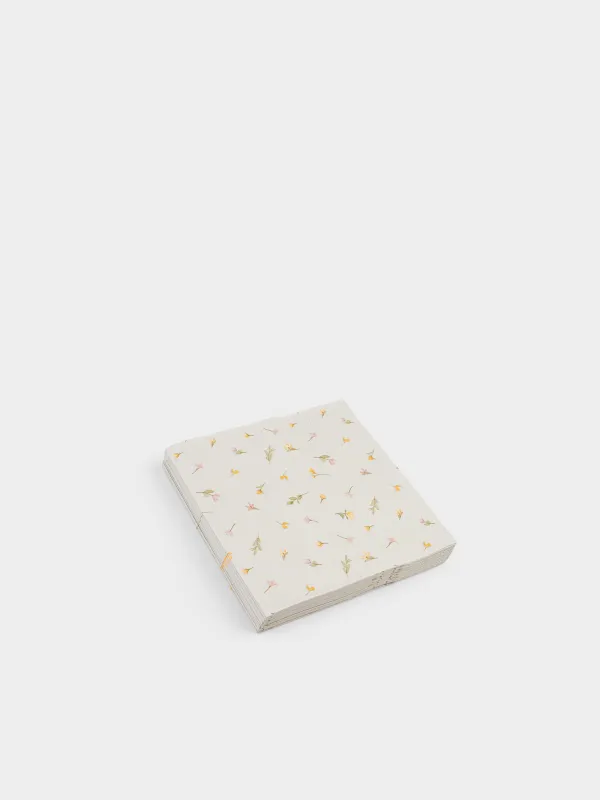 Салфетки бумажные, 33х33 см, 20 шт, квадратные, бежевые, Весенние цветы, Flowery, image-1