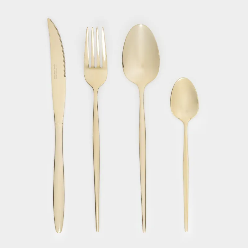 Столовые приборы, 6 перс, 24 пр, сталь, золотистые, Montreal, image-1