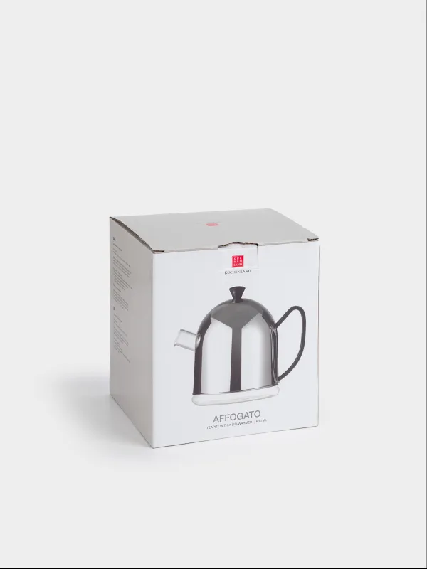 Чайник заварочный, 600 мл, крышка-грелка, стекло Б/сталь, черная ручка, Купол, Affogato, image-7