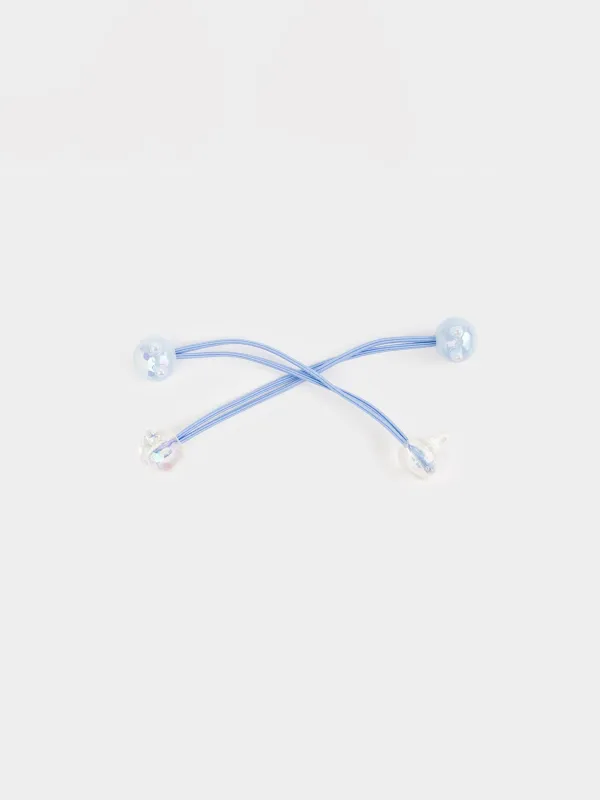 Резинка для волос, 6 см, 2 шт, детская, акрил, голубая, Зайки, Gracile, image-2