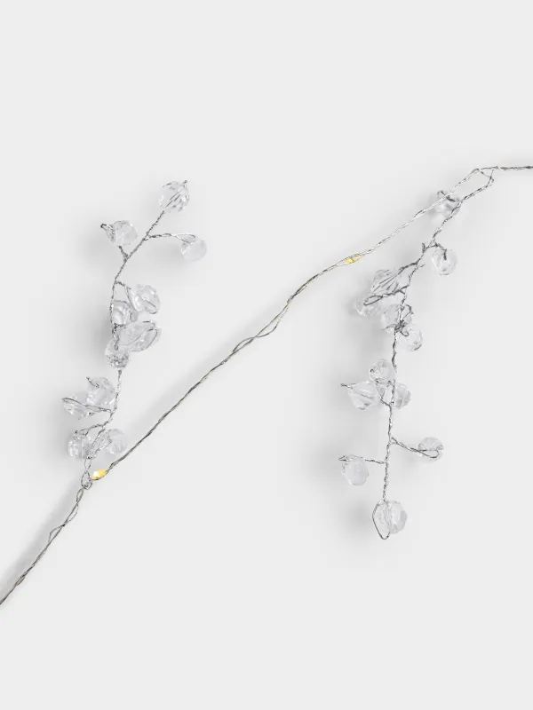 Гирлянда декоративная, 1 м, с подсветкой, 10 ламп, Кристаллы, Crystal decor, image-3