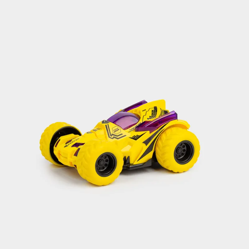 Игрушка, 12х5 см, пластик, желтая, Машина-перевертыш, Kids cars