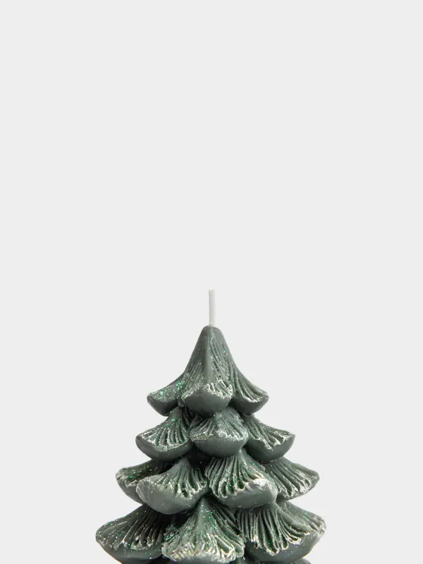 Свеча, 8х9 см, с блестками, Елка, Fir candle, image-2
