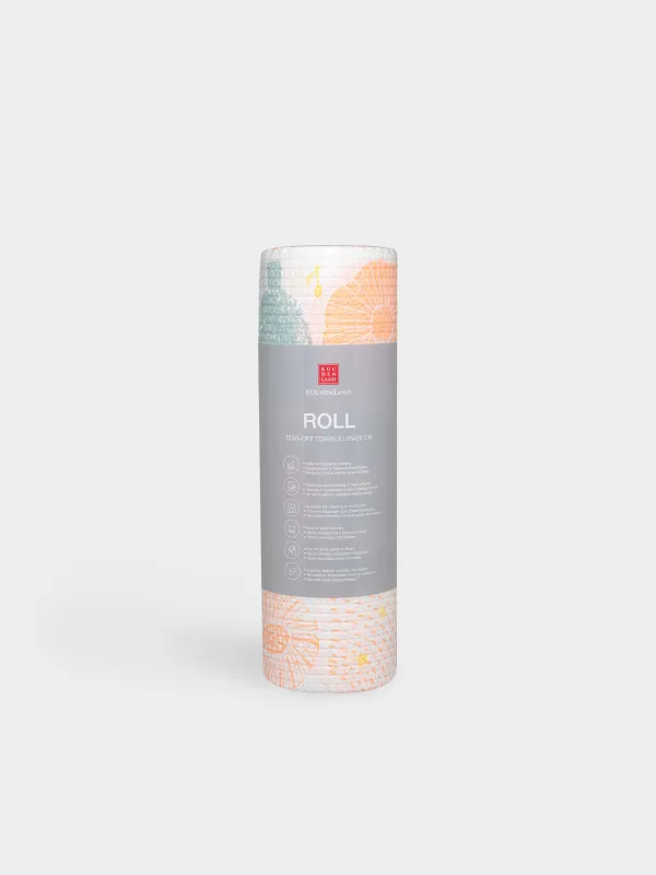 Полотенца рулонные, 25х25 см, 50 шт, Цветы, Roll, image-0