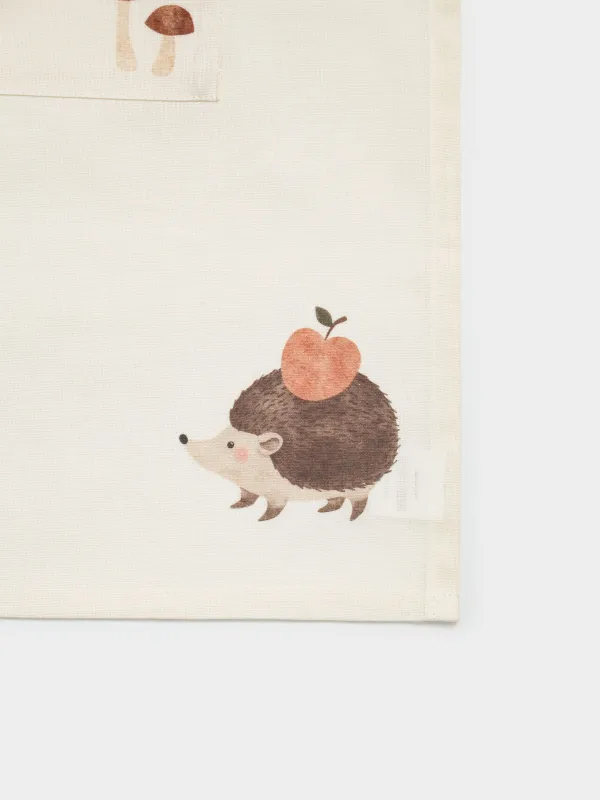 Фартук детский, 45х60 см, хлопок, бежевый, Еж с яблоком, Hedgehog apple, image-6
