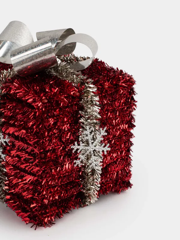 Статуэтка, 15 см, мишура/пластик, красная, Подарок, Tinsel decor, image-3