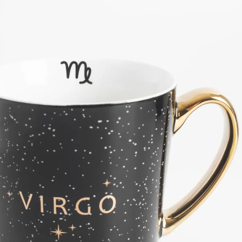 Кружка, 500 мл, фарфор N, черно-золотистая, Дева, Zodiac, image-3