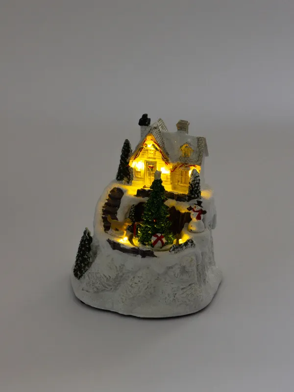 Статуэтка с подсветкой, 15х16 см, анимированная, Дом, Christmas style, image-6