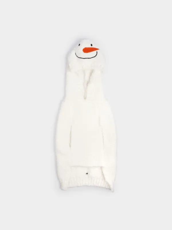 Свитер для животных, 38 см, р. М, с капюшоном, полиэстер, белый, Снеговик, Fashion pet, image-0