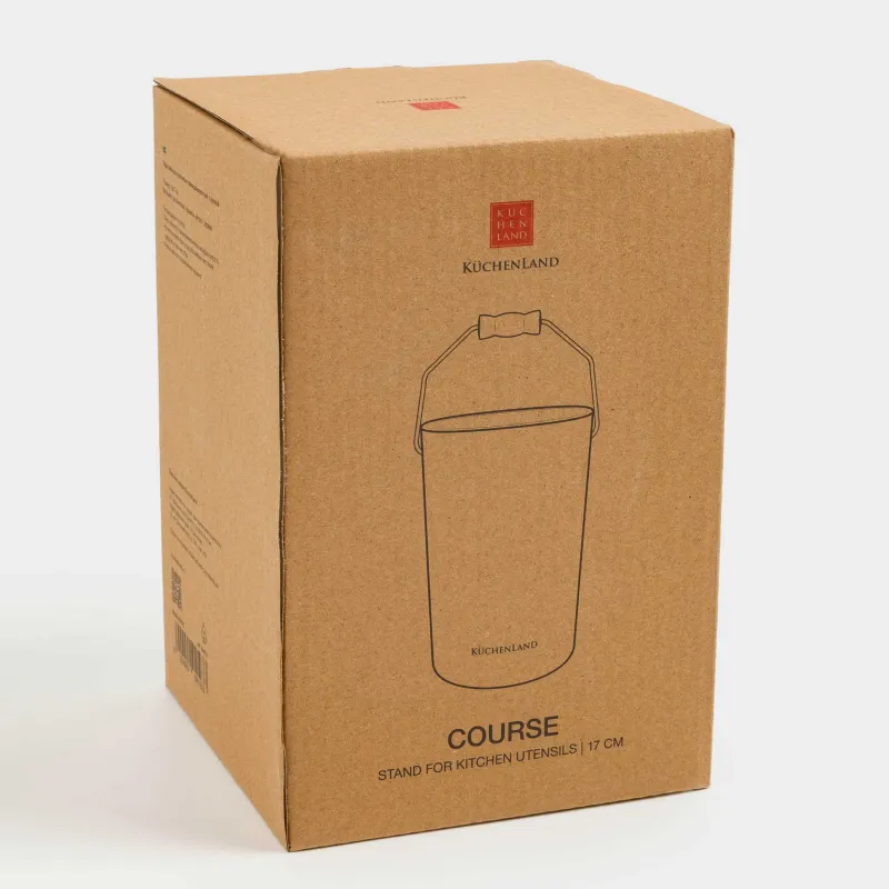 Подставка для кухонных принадлежностей, 17 см, с ручкой, керамика/металл, молочная, Course, image-6