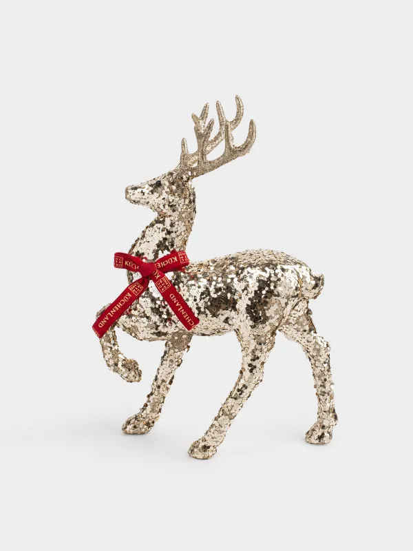 Статуэтка, 30 см, Олень с бордовым бантиком, Deer sparks, image-1