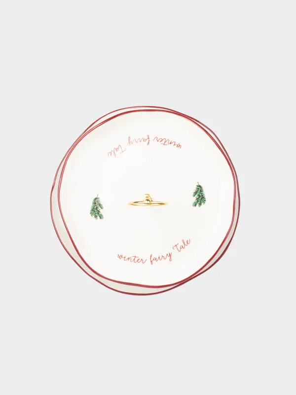 Подставка для пирожных, 23х21/26 см, 2 яруса, керамика/металл, Еловые ветки, Christmas tree, image-2