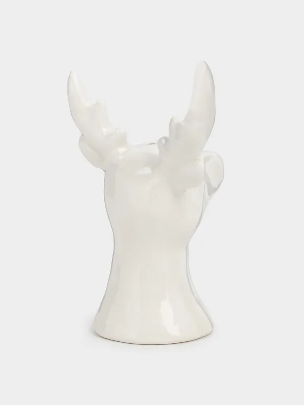 Емкость для соли или перца, 9 см, керамика, белая, Олень, Forest deers, image-2