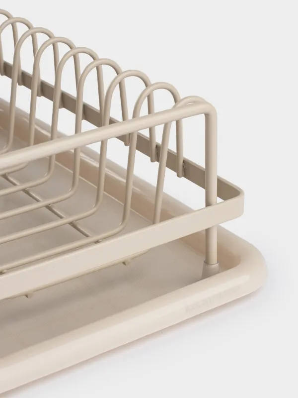 Сушилка для посуды, 42х17 см, с поддоном, металл/пластик, бежевая, Beige style, image-4