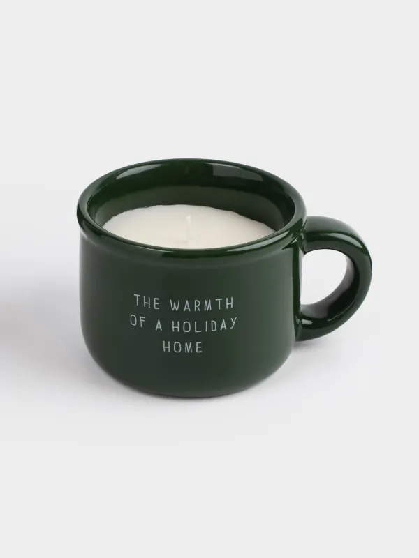 Свеча ароматическая, 12х7 см, в подсвечнике, керамика, Кружка, Beurre & Ice Cream & Vanilla, Ceramo candle, image-1