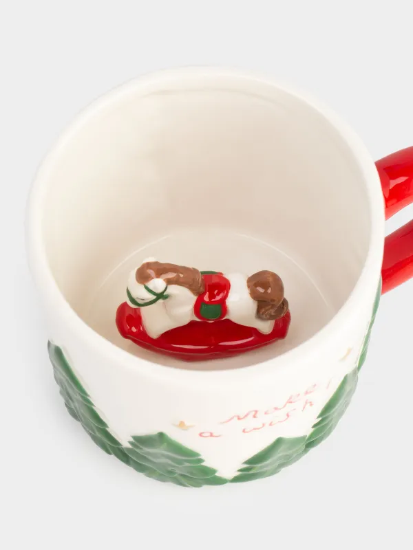 Кружка, 380 мл, керамика, Лошадка внутри, Horse christmas, image-3