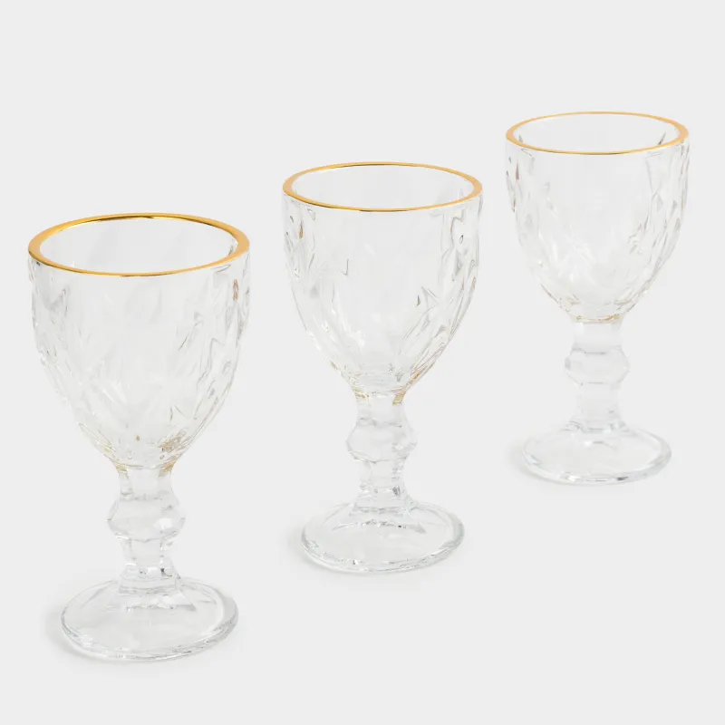 Рюмка, 50 мл, 6 шт, стекло Р, с золотистым кантом, Rhomb gold, image-3