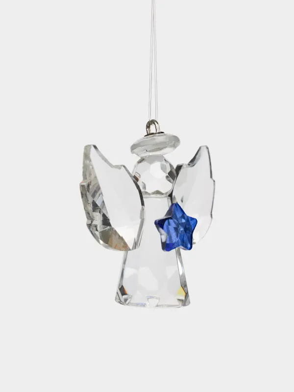 Игрушка елочная, 5 см, Ангел с синей звездой, Angel figurine, image-1
