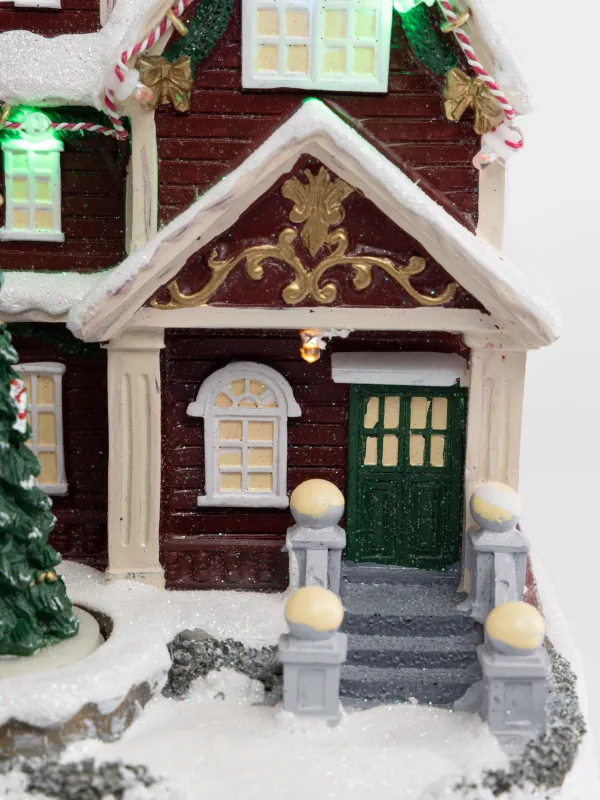 Статуэтка с подсветкой, 14х22 см, анимированная, Дом, Christmas style, image-2