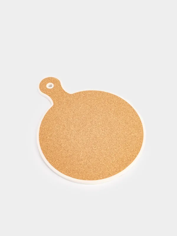 Подставка под горячее, 23x18 см, с ручкой, керамика/пробка, Золотая Адель, Климт, Art Adele, image-4