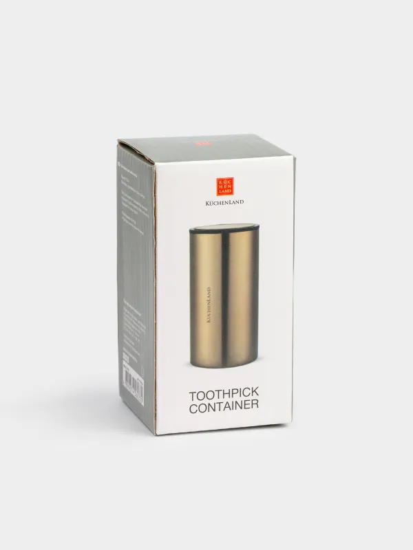 Контейнер для зубочисток, 10 см, сталь, золотистый, Classic gold, image-4