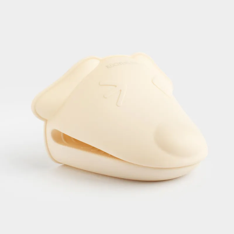 Прихватка, 13 см, силикон, бежевая, в крапинку, Собака, Soft speckled