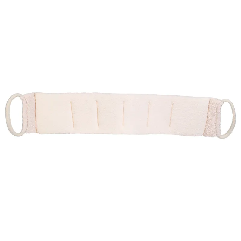 Мочалка-лента для мытья тела, 70х12 см, с наполнителем, нейлон/хлопок, бежевая, Unique spa, image-0