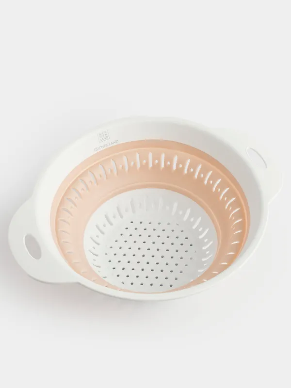 Дуршлаг, 20 см, складной, пластик/резина, круглый, бежевый, Foldaway, image-4