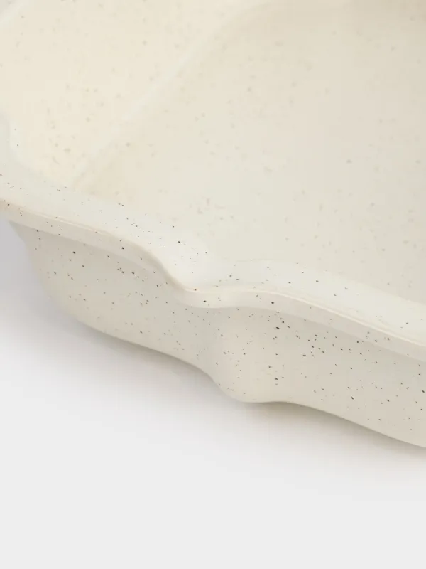 Форма для запекания, 22х20x6 см, керамика, фигурная, молочная, Speckled black, image-7