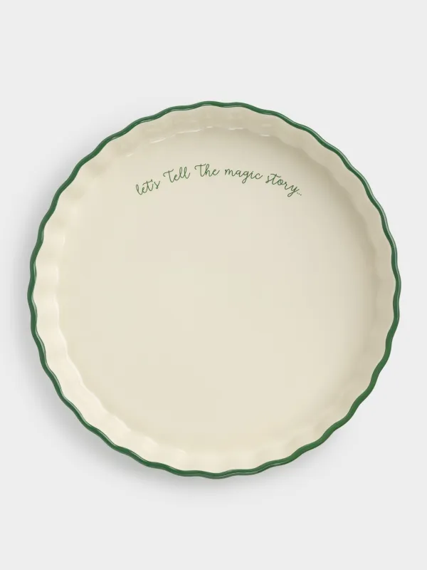 Форма для запекания, 28 см, керамика, круглая, зеленая, Christmas green, image-4