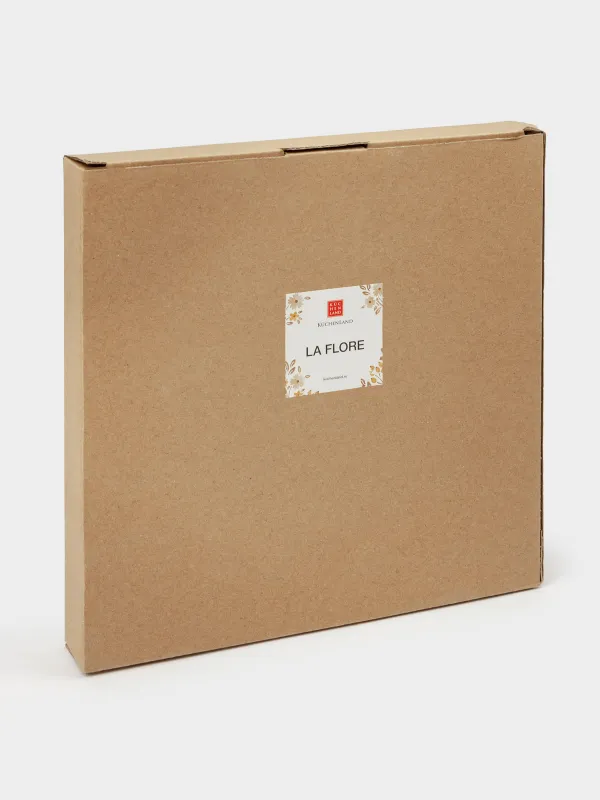 Блюдо, 23 см, керамика D, молочное, Винтажные цветы, La flore, image-4