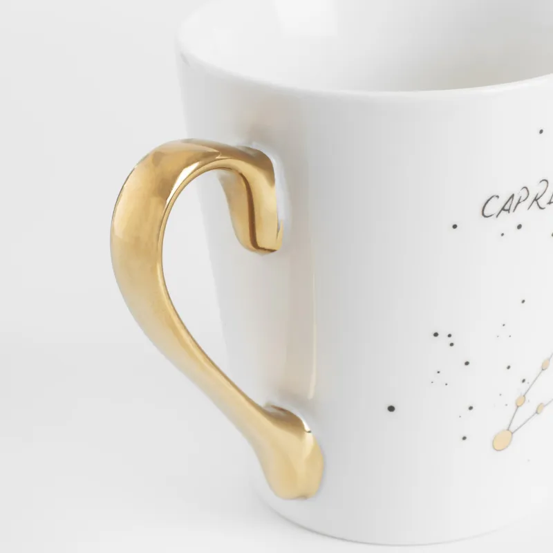 Кружка, 400 мл, фарфор N, молочно-золотистая, Козерог, Zodiac, image-2