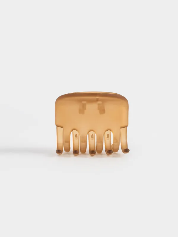 Заколка для волос, 6 см, пластик/металл, коричневая, Крабик, Hair basic, image-0