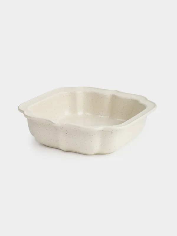 Форма для запекания, 22х20x6 см, керамика, фигурная, молочная, Speckled black, image-4
