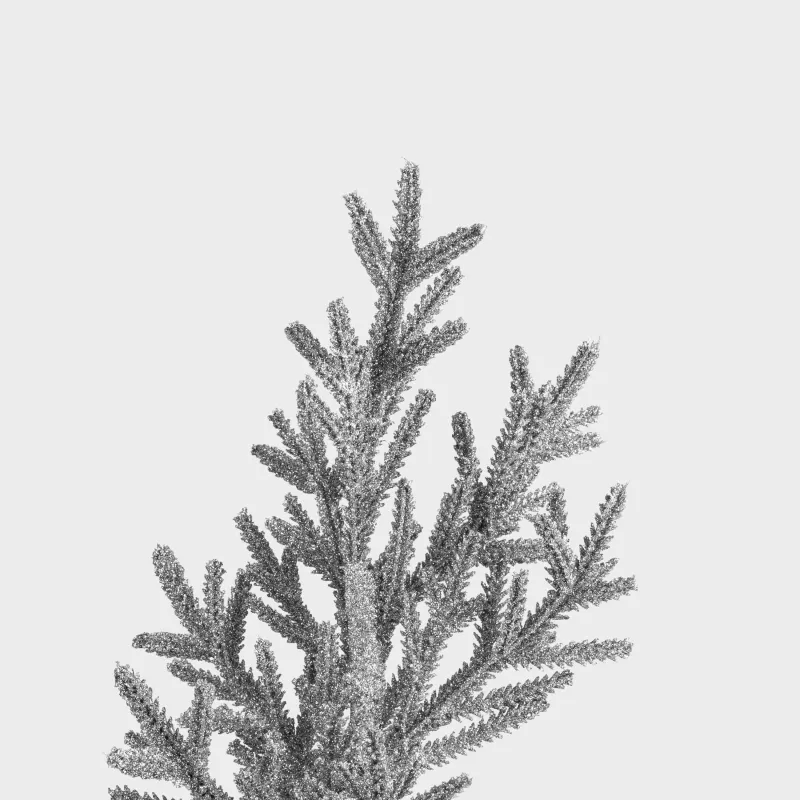 Ветка декоративная, 59 см, с подсветкой, пластик, серебристая, Хвоя, Sparkle decor, image-1