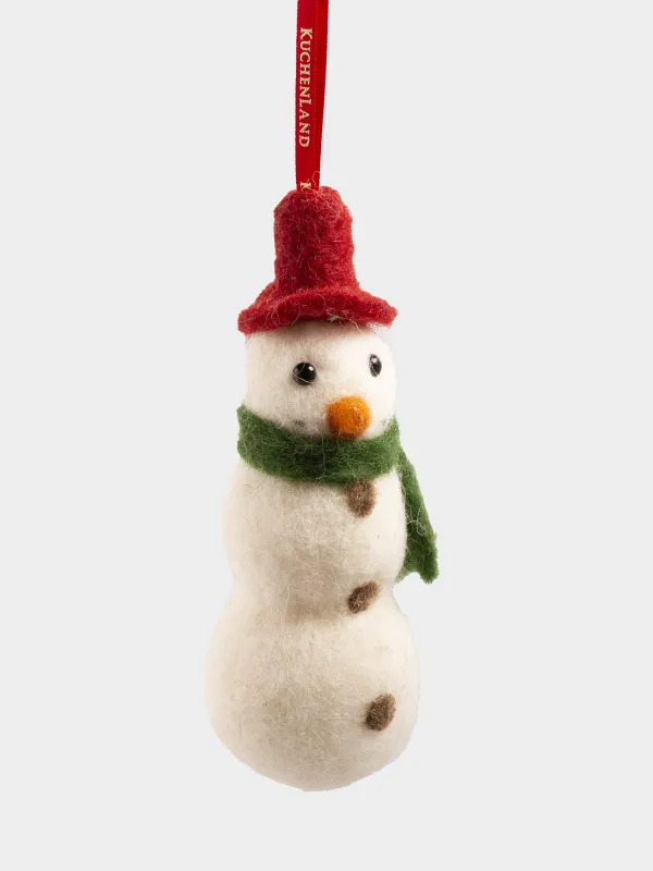 Игрушка елочная, 5x13 см, полиэстер, белая, Снеговик, Figure Christmas Fuzz, image-2