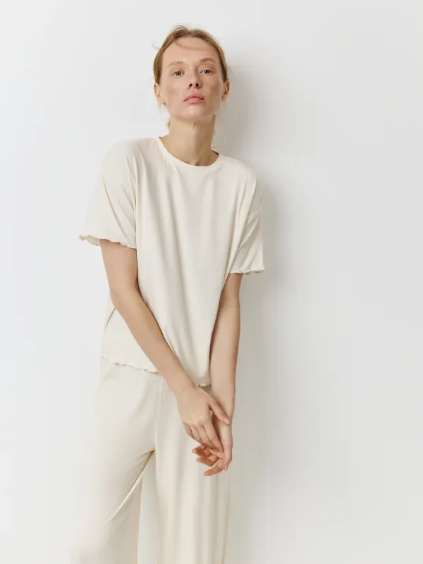 Футболка женская, домашняя, с рюшами, Rosemary, image-1