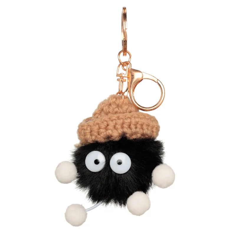 Брелок, 8 см, мягкий, полиэстер/металл, черный, Keychain toy